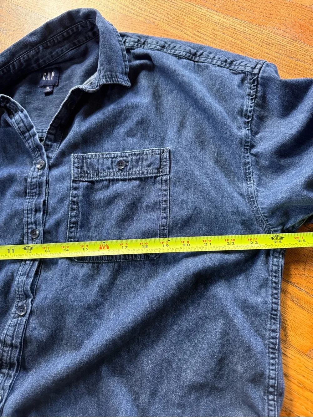 100% cotton GAP Women's Dark Blue Denim Button-Down Shirt Dress - Picture 10 of 11